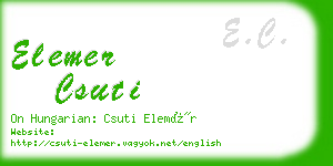 elemer csuti business card